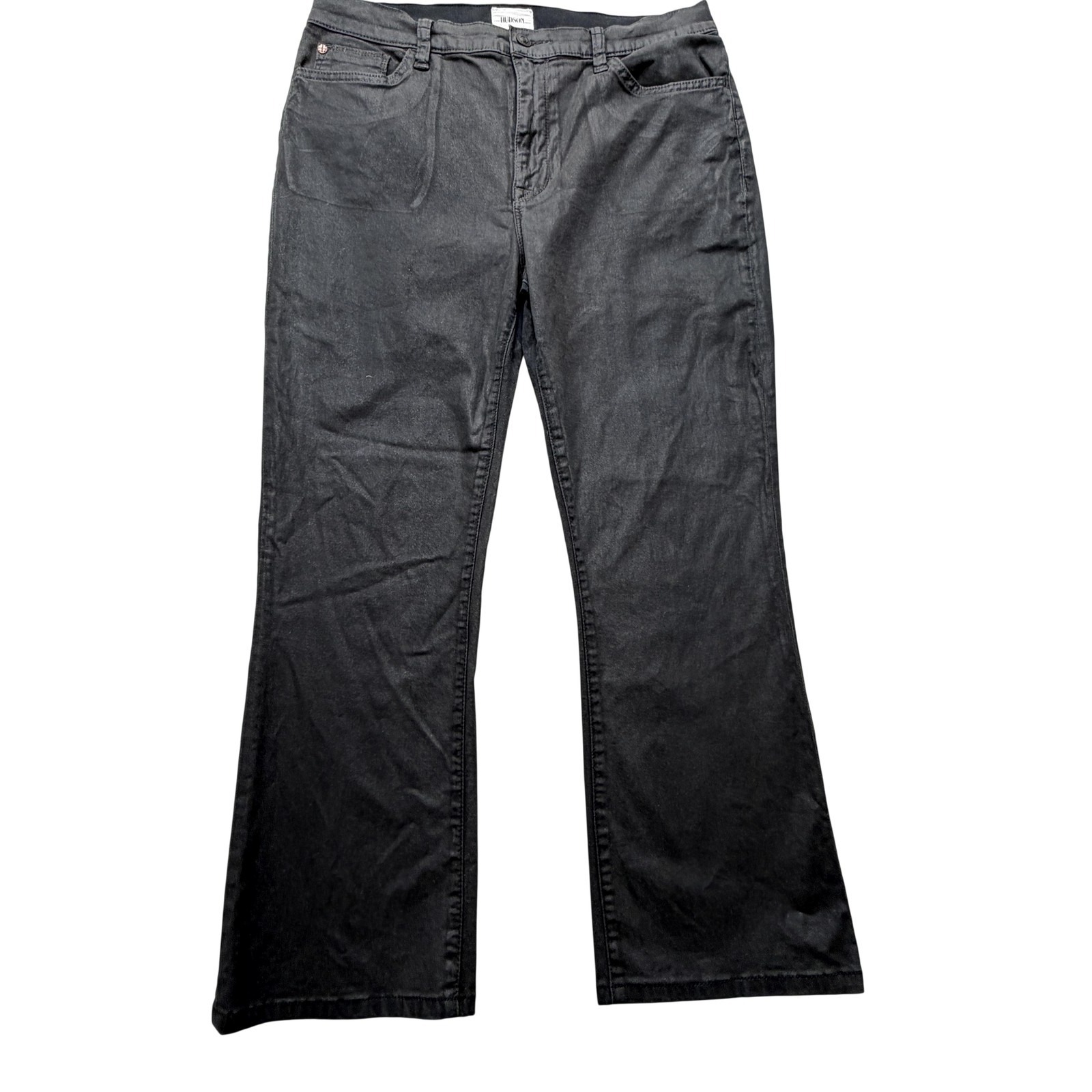 Hudson Bootcut Jeans Womens 32 Black High Rise Stretch Dark Wash Denim